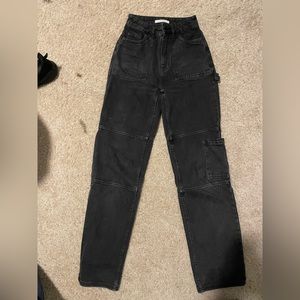 black cargo 90’s bf carpenter jeans